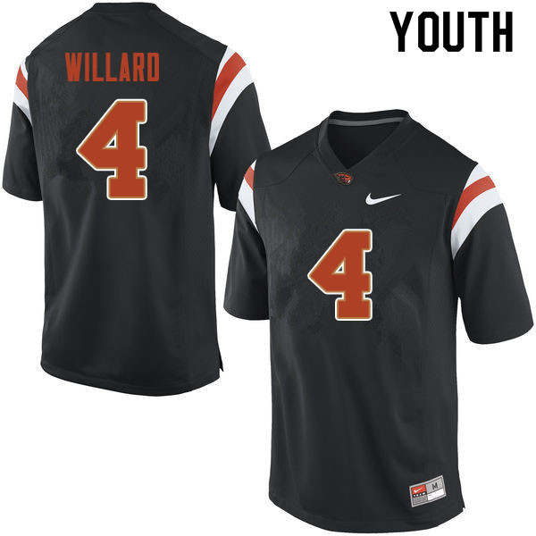 Youth #4 Aidan Willard Oregon State Beavers College Football Jerseys Sale-Black - Click Image to Close